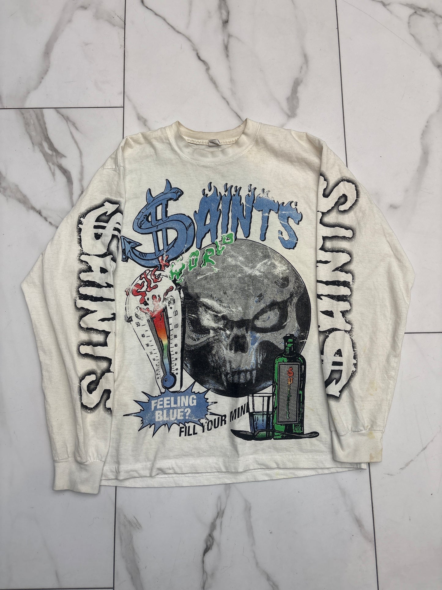 Saints Feeling Blue White Longsleeve