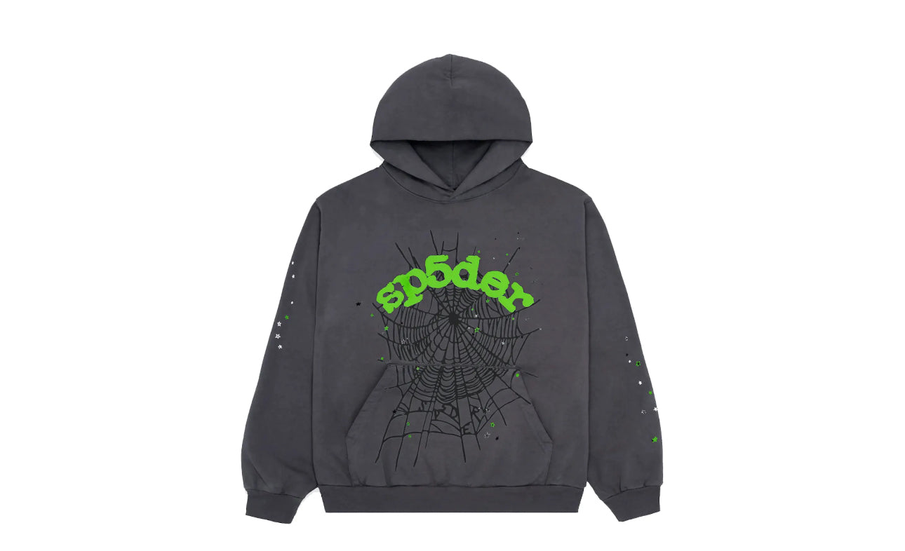 Sp5der #7 Slate Grey Wait Web Hoodie