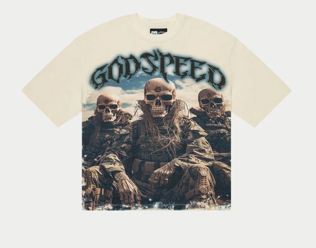 God Speed Squadron Bone Wash Tee