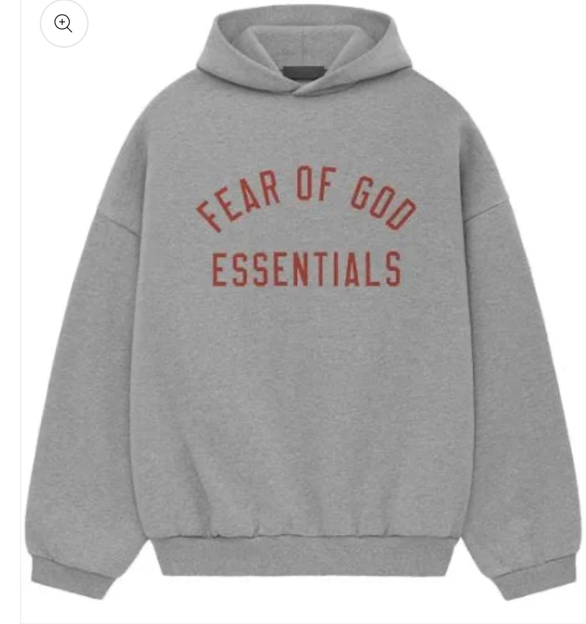 Essentials #13# Dark Oatmeal With Red Font Fleece Hoodie