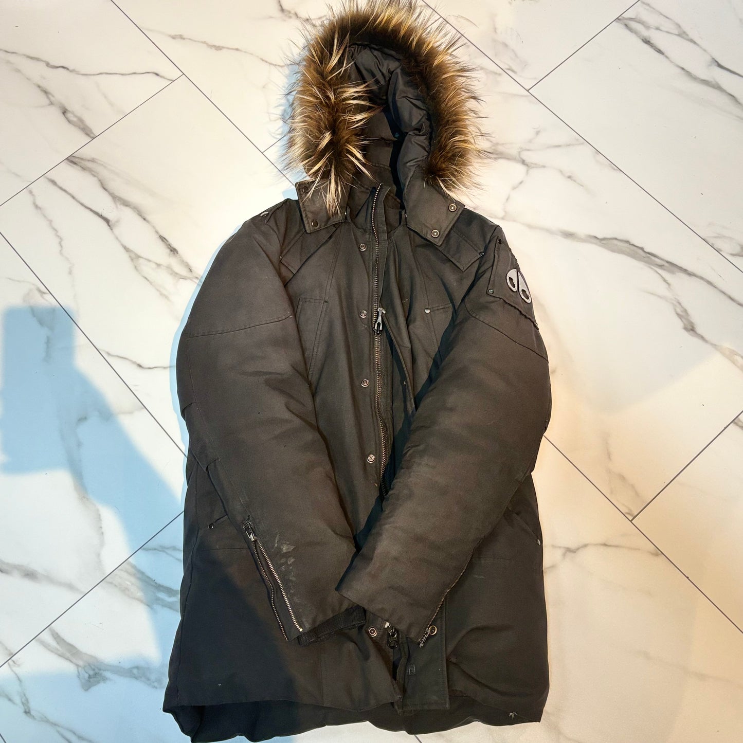 Preowned Moose knuckle fur puffer