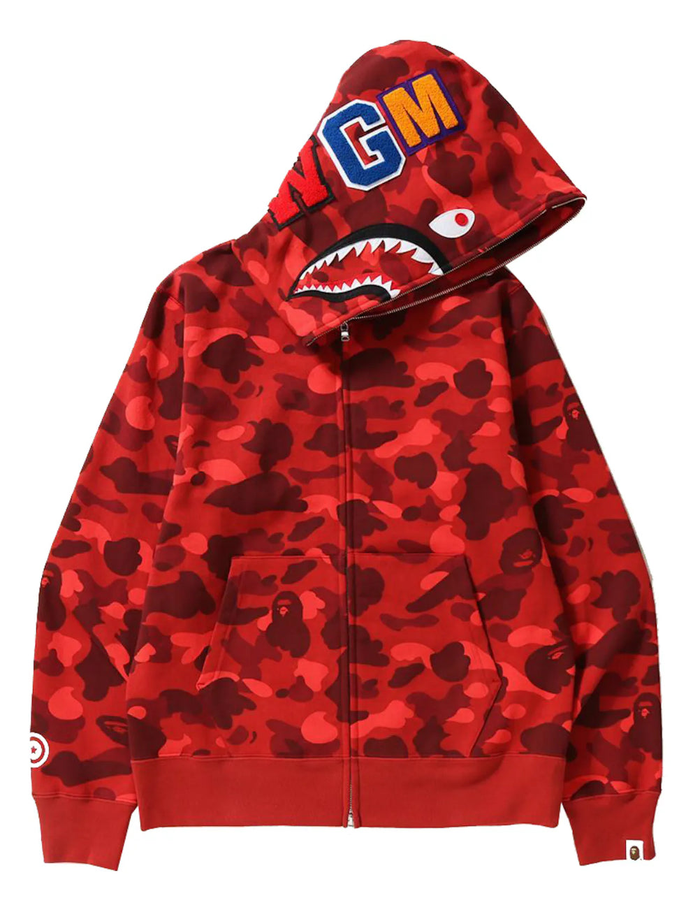 Bape #19 Shark Full Zip Hoodie Red