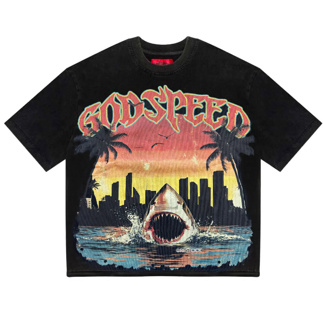 Godspeed Miami shark black tee