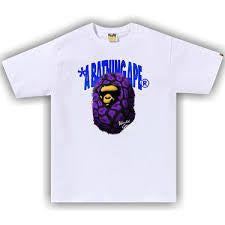 Bape #18 White Fur Ape Head Tee