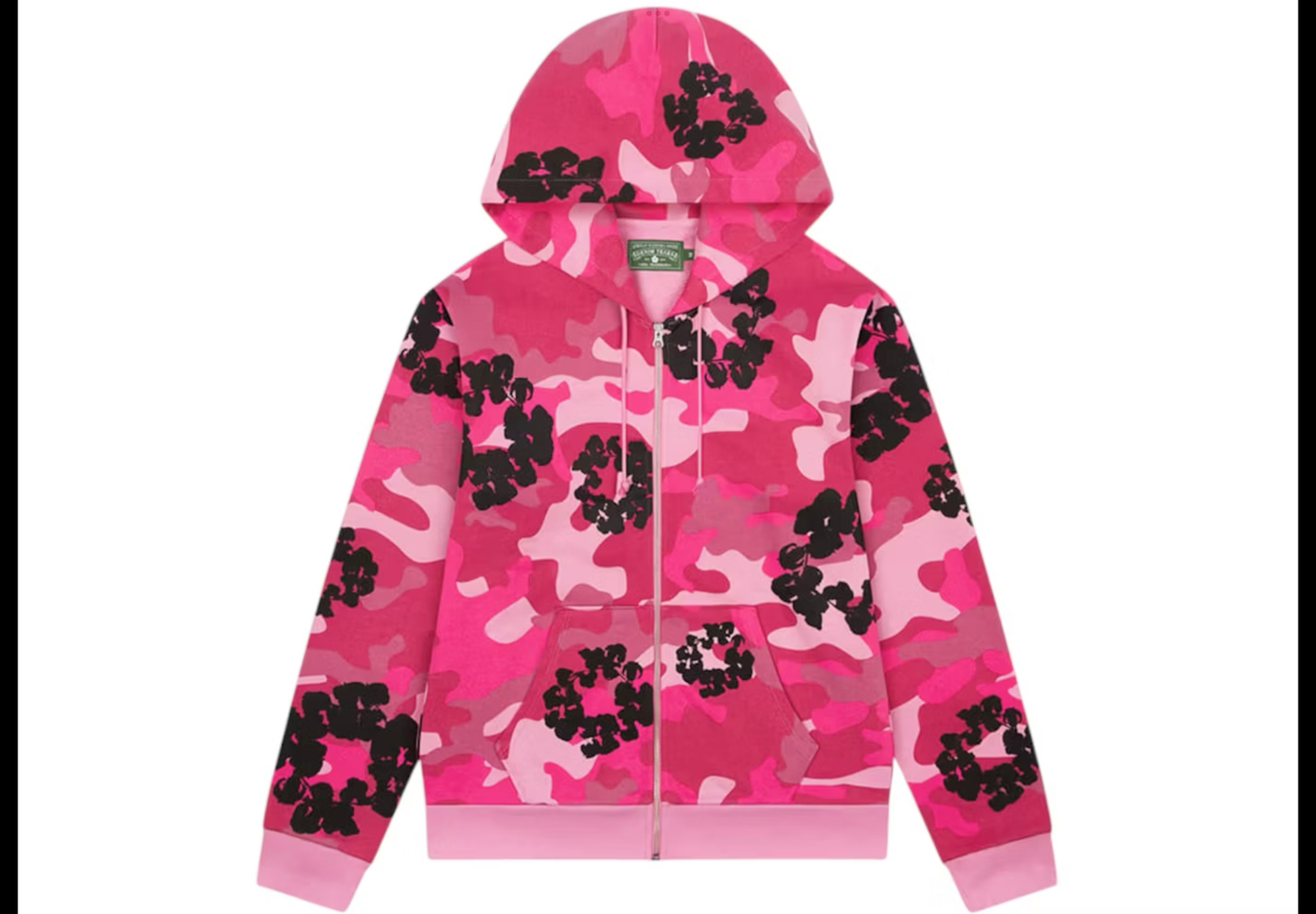 Denim tears #16 pink camo the cotton wreath zip sweatshirt