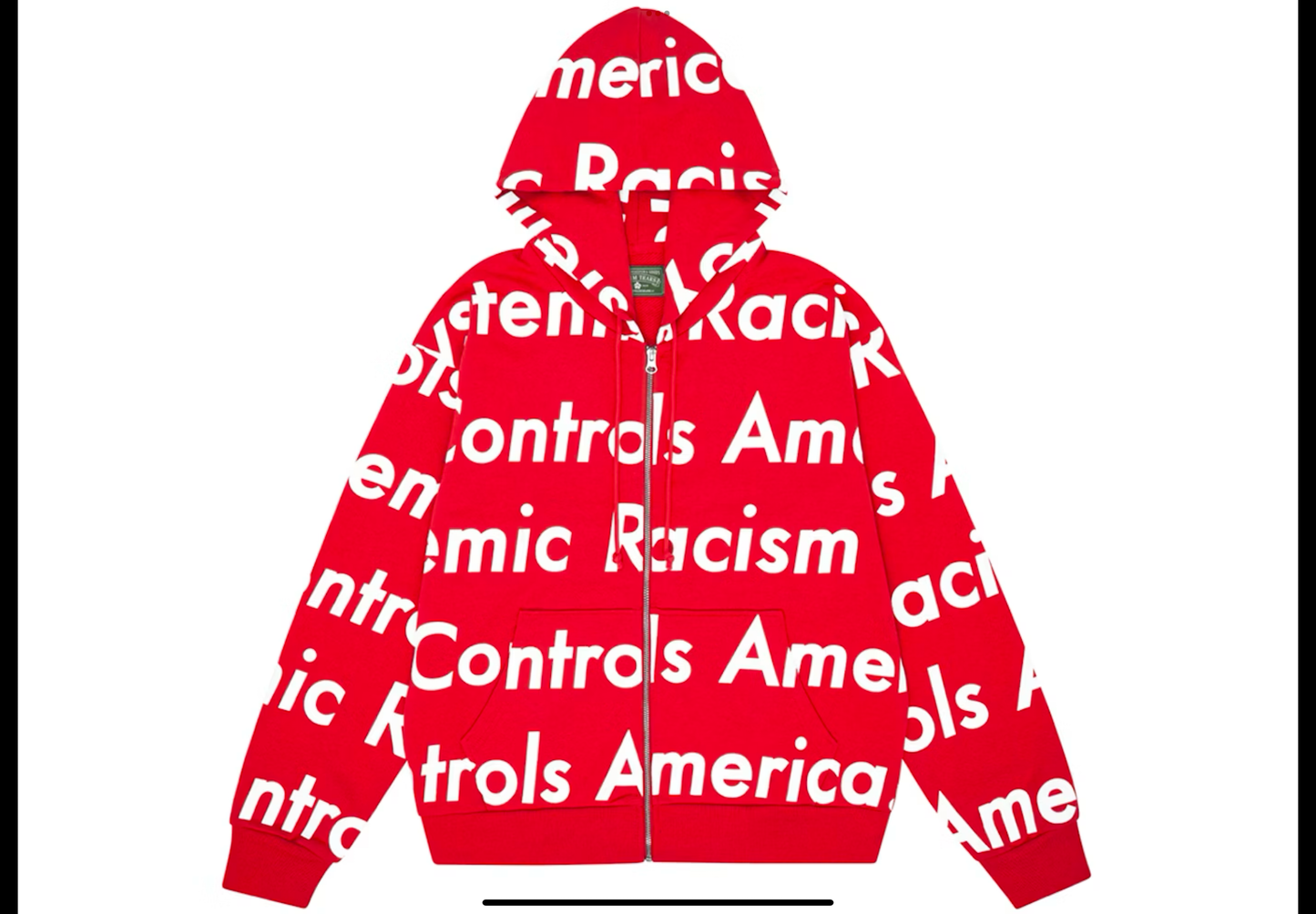 Denim tears x Arthur Java systemic racim controls American zip up