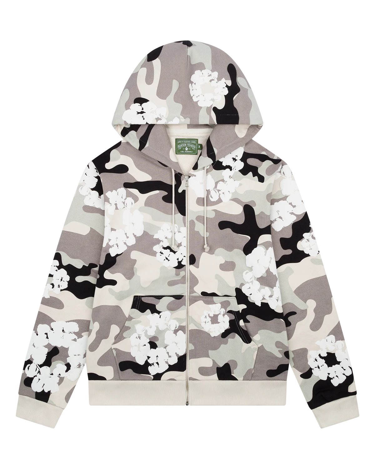 Denim tears #17 white camo the cotton wreath zip sweatshirt