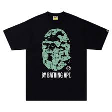 Bape Black Text Code Glow Camo Tee
