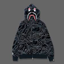 Bape Layered Line Camo Zip Up Hoodie