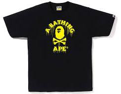 Bape #30 Drip Ape Bone Black Yellow Tee