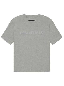 Essentials Back Logo Only Heather Oat Tee