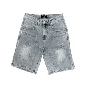 Mixed Emotion #4 Denim Paisley Shorts