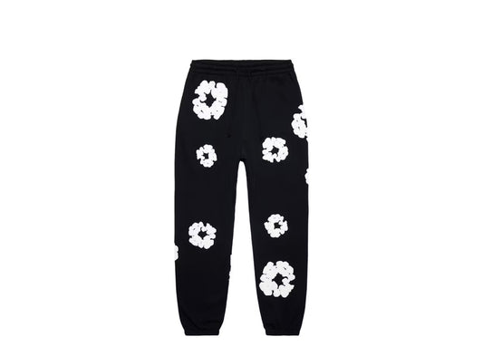 Black denim tear sweatpants