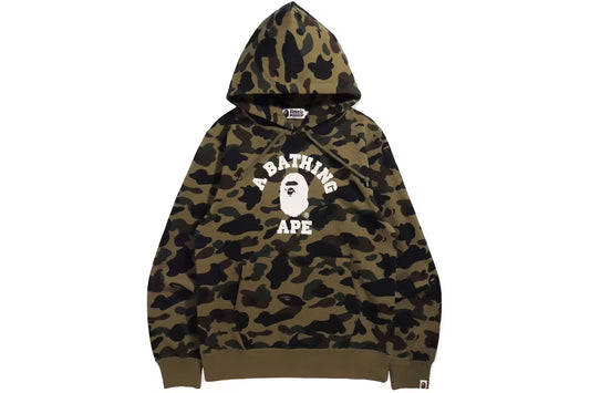 Bape #12 College Green Camo Pullover Hoodie
