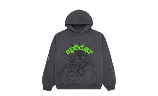 Sp5der #7 Slate Grey Wait Web Hoodie