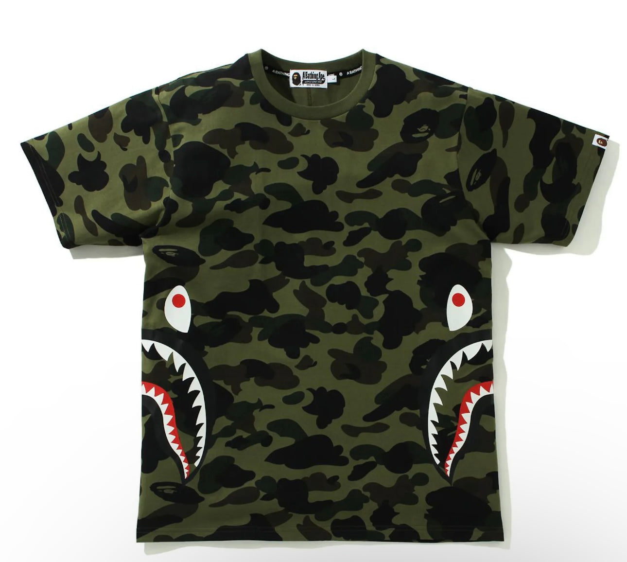 Bape Green Camo Side Shark