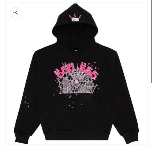 Sp5der #9 Black Pink Ángel Number Hoodie