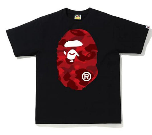 Bape #20 Black Red Color Camo Big Ape Head Tee