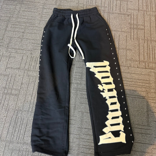 Mixed emotion black sweats