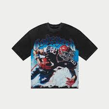 God speed black football tee