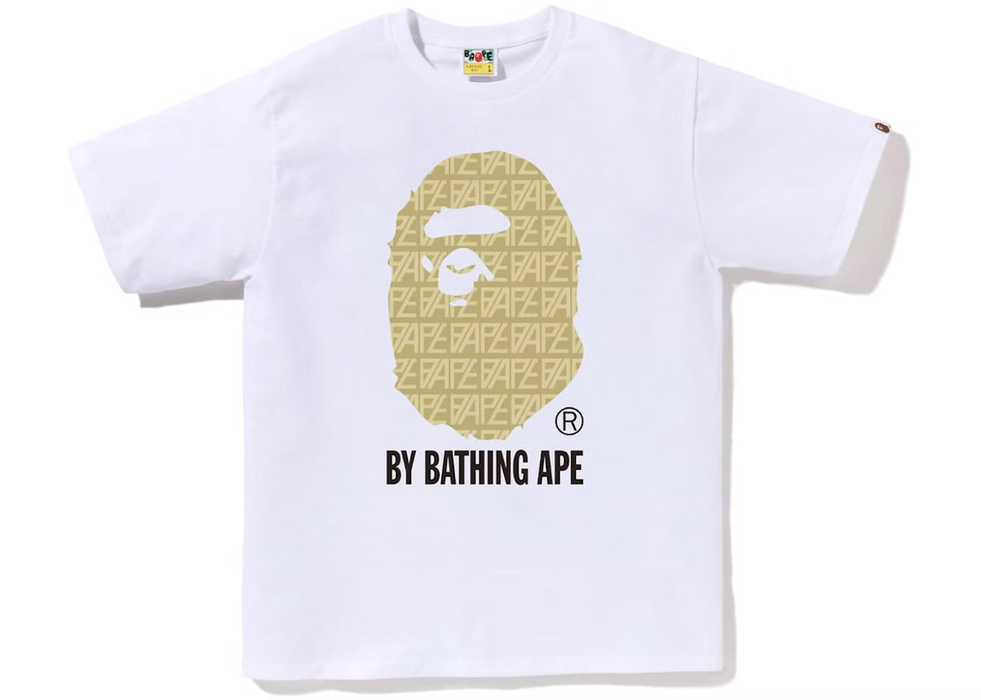 Bape #13 White Beige Logo Monogram Tee