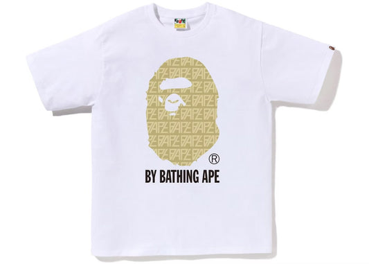 Bape #13 White Beige Logo Monogram Tee