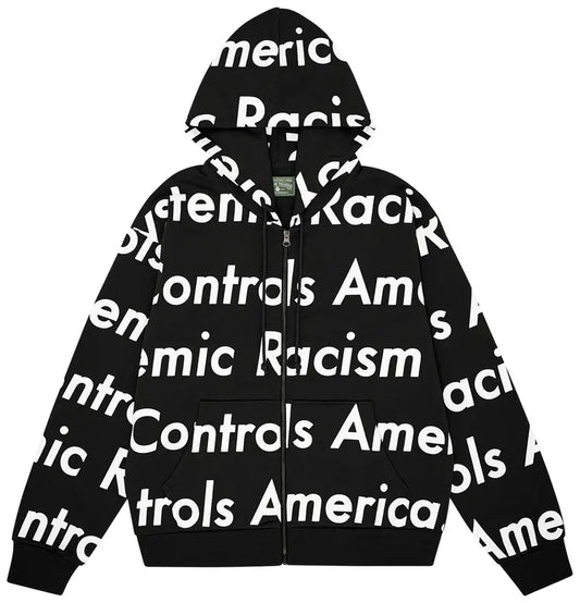 Denim tears x Arthur Java systemic racim controls American zip up
