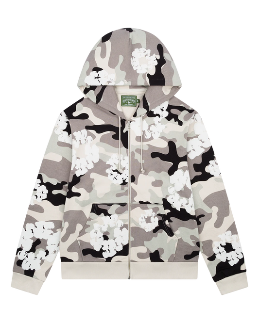 Denim tears #17 white  camo the cotton wreath zip sweatshirt