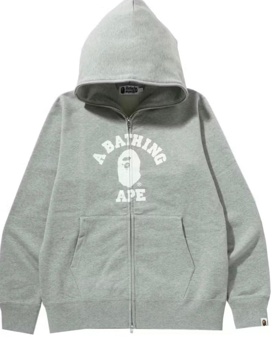 Bape Grey Zip Up Hoodie