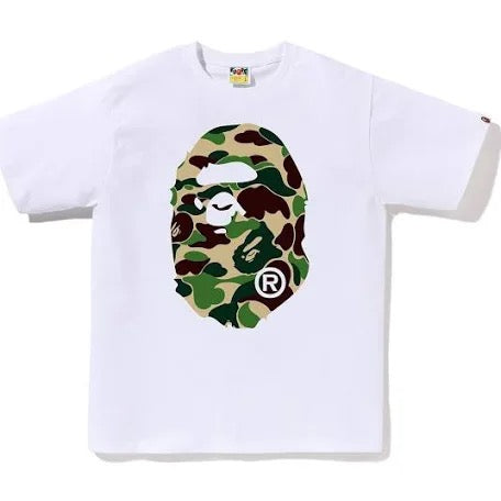 Bape White ABC Green Camo Tee