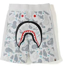 Bape White Glow Space Camo Shorts
