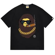 Bape #28 Black Big Head Cigar Tee