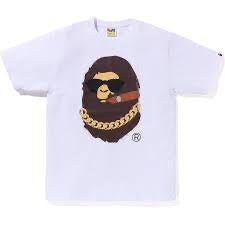 Bape #5 White Big Head Shade Cigar Tee