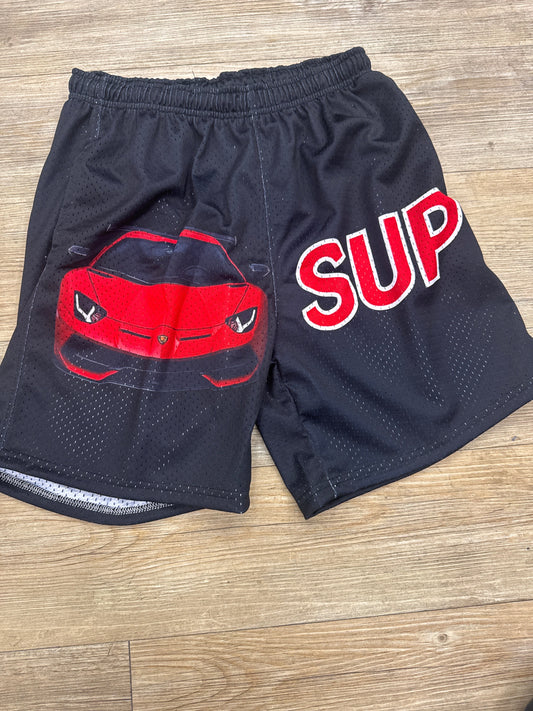 Sup Lamborghini Red Black Shorts