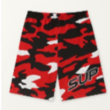 Sup Red camo shorts