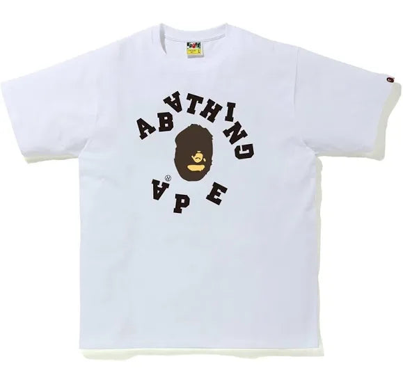 Bape #8 Broken College White Tee